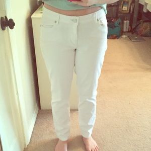 Loft skinny curvy white jeans